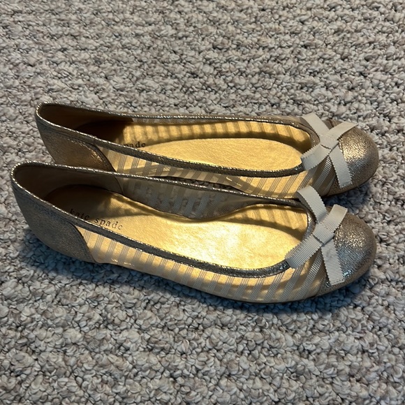 Kate Spade gold flats size 8 - Picture 6 of 9